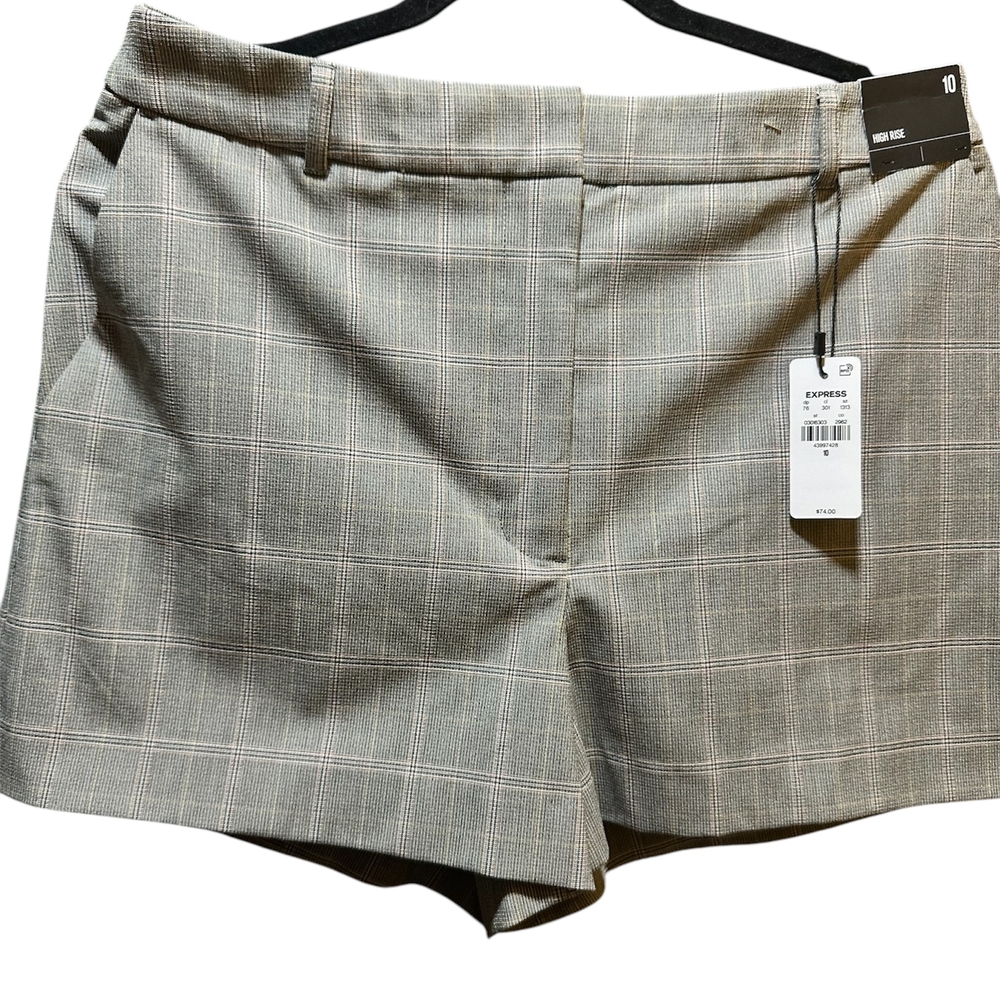 Express Women's Gray Plaid Shorts